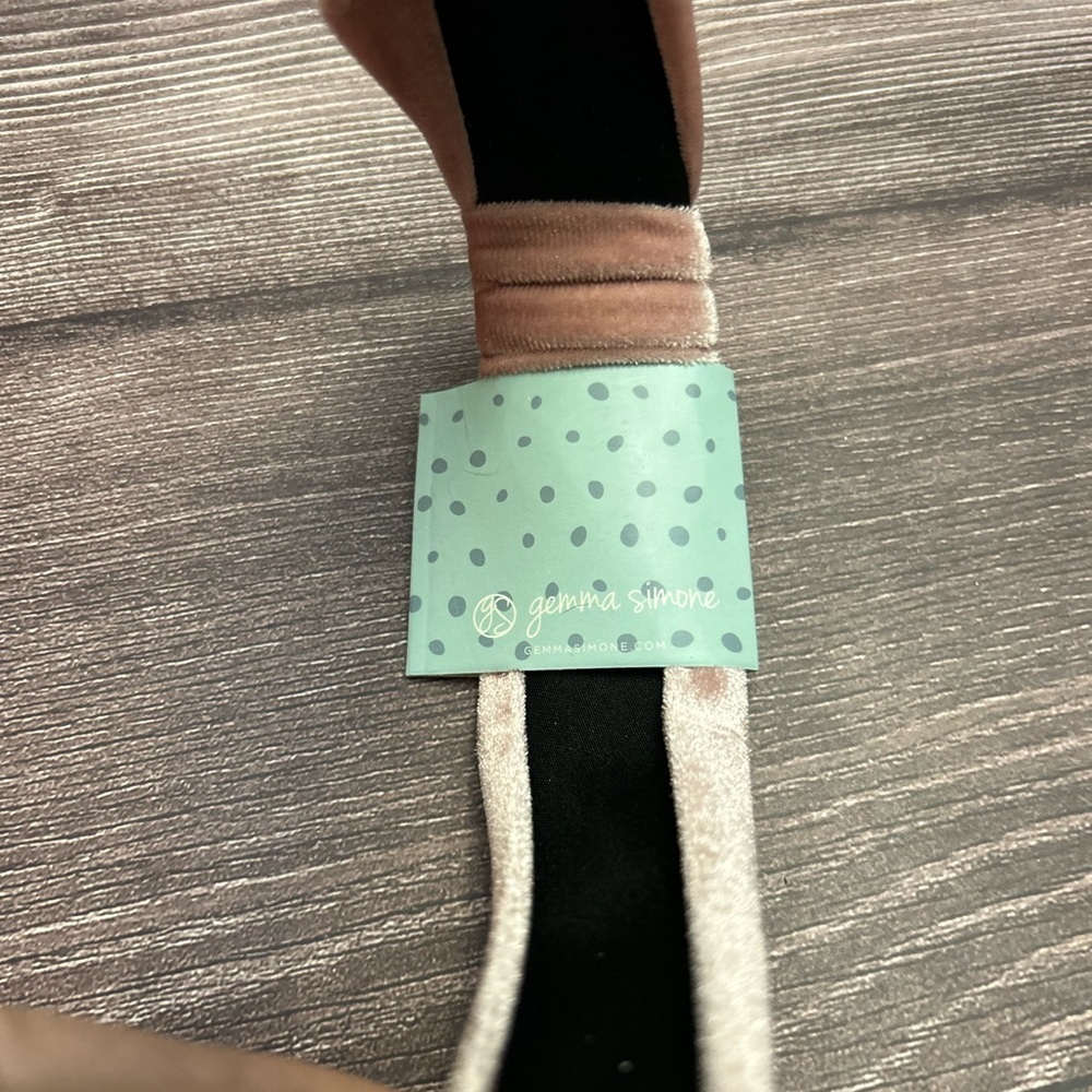 Gemma Simone Velvet Pink Kids Headband - Picture 3 of 3
